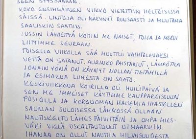 Sivu vieraskirjasta.