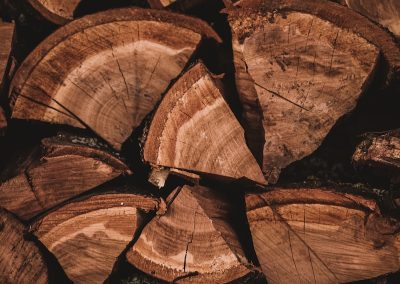 brown wooden log lot during daytime